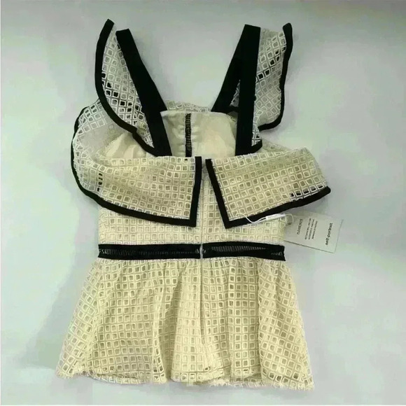 Self Portrait Contrast Ruffle Peplum Top - Picture 4 of 5